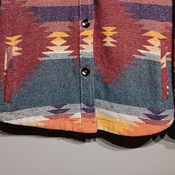 Boho Staccato Pattern Oversized Jacket (Women's Size Small) - Picture 3 of 6